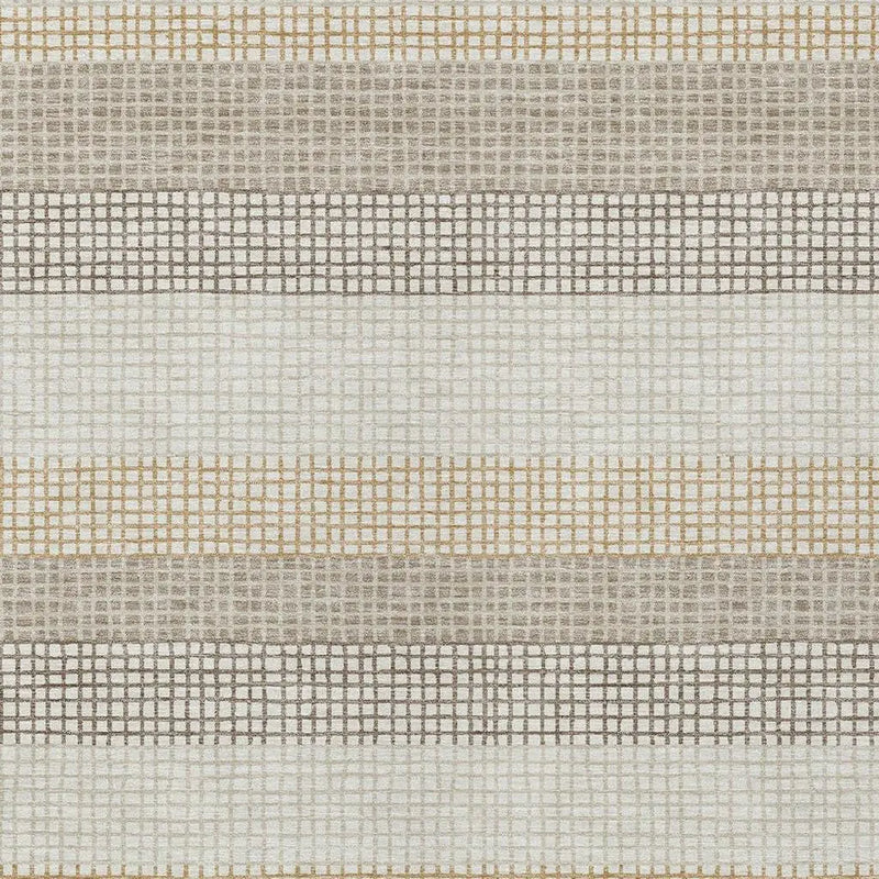 9' X 12' Ivory And Beige Striped Washable Indoor Outdoor Area Rug Homeroots Outdoor