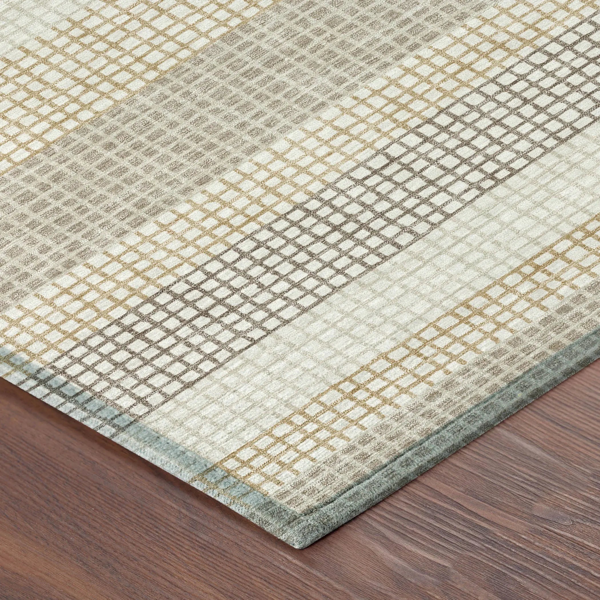 9' X 12' Ivory And Beige Striped Washable Indoor Outdoor Area Rug Homeroots Outdoor