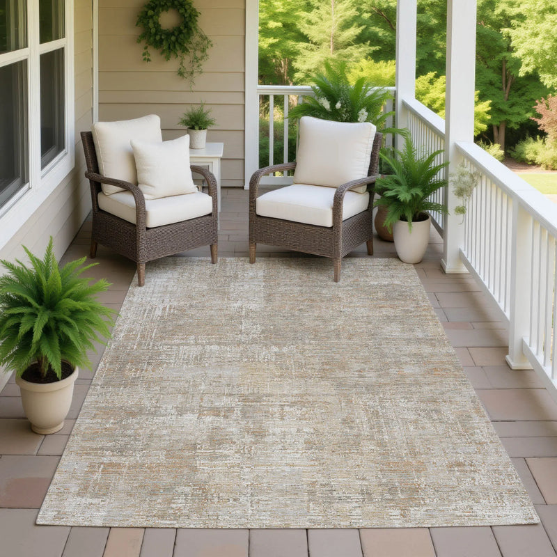 9' X 12' Ivory And Blue Abstract Washable Indoor Outdoor Area Rug Homeroots Outdoor