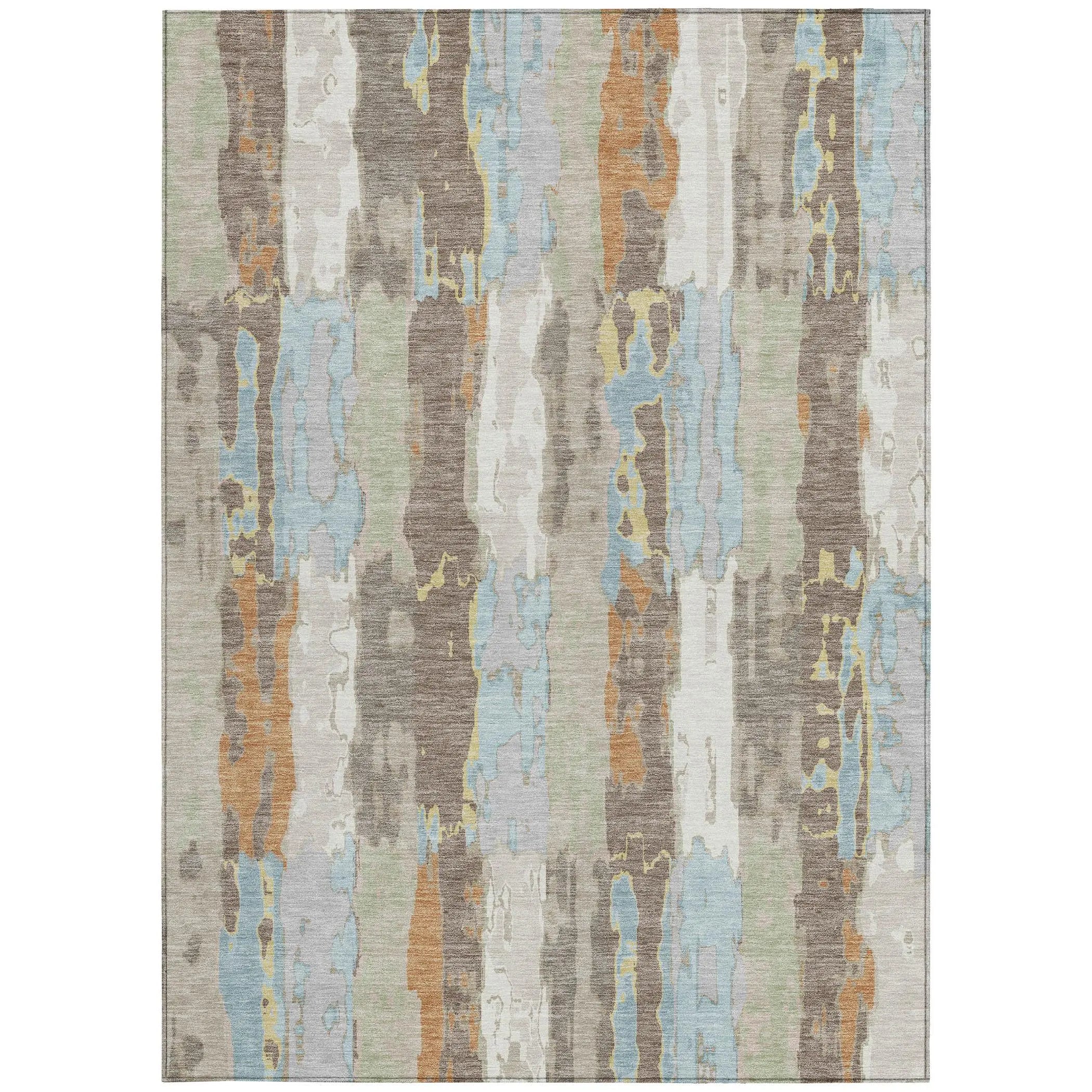 9' X 12' Ivory And Blue Abstract Washable Indoor Outdoor Area Rug Homeroots Outdoor
