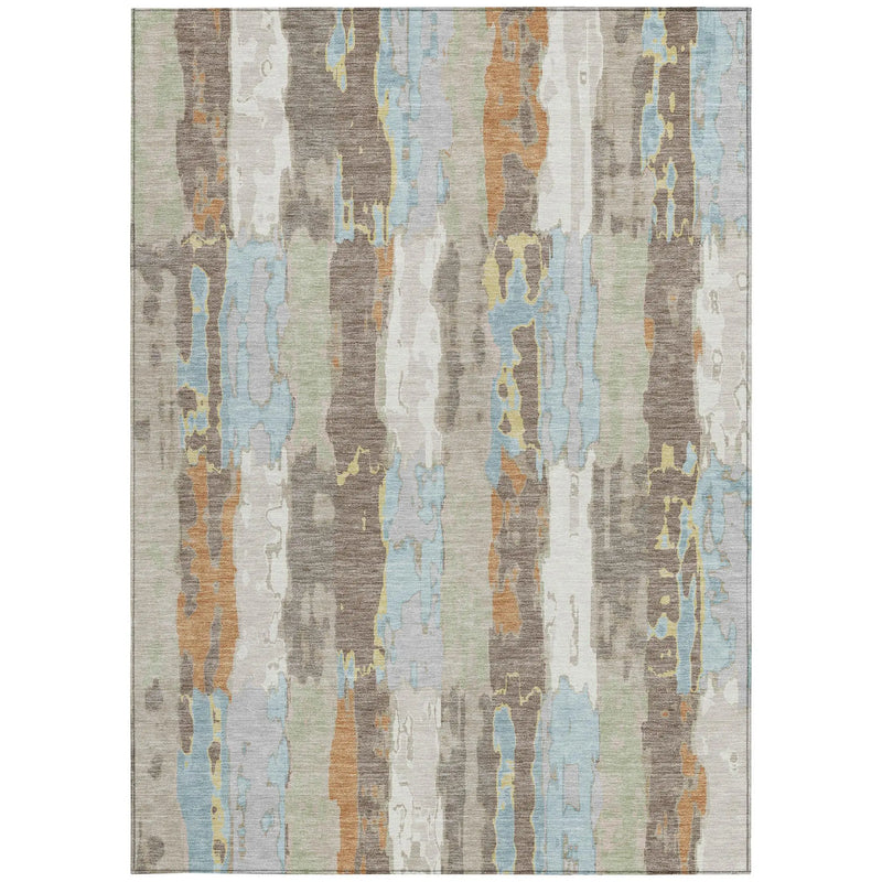 9' X 12' Ivory And Blue Abstract Washable Indoor Outdoor Area Rug Homeroots Outdoor