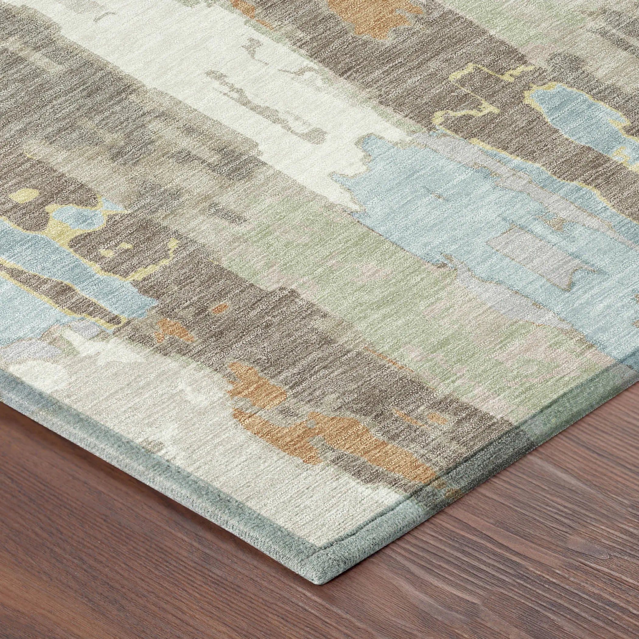 9' X 12' Ivory And Blue Abstract Washable Indoor Outdoor Area Rug Homeroots Outdoor