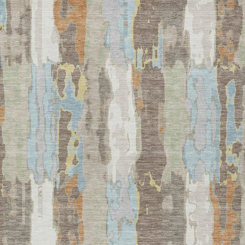 9' X 12' Ivory And Blue Abstract Washable Indoor Outdoor Area Rug Homeroots Outdoor
