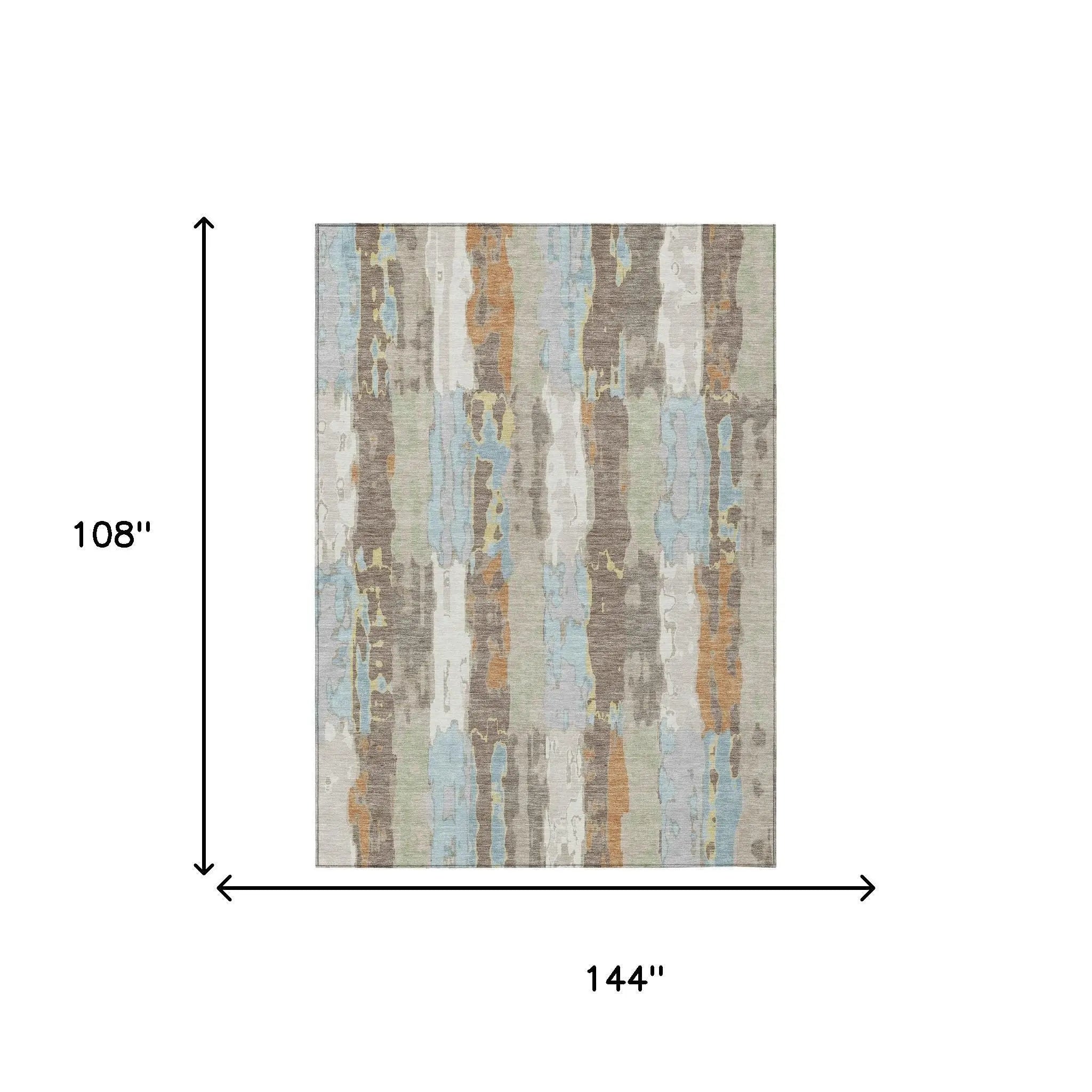 9' X 12' Ivory And Blue Abstract Washable Indoor Outdoor Area Rug Homeroots Outdoor