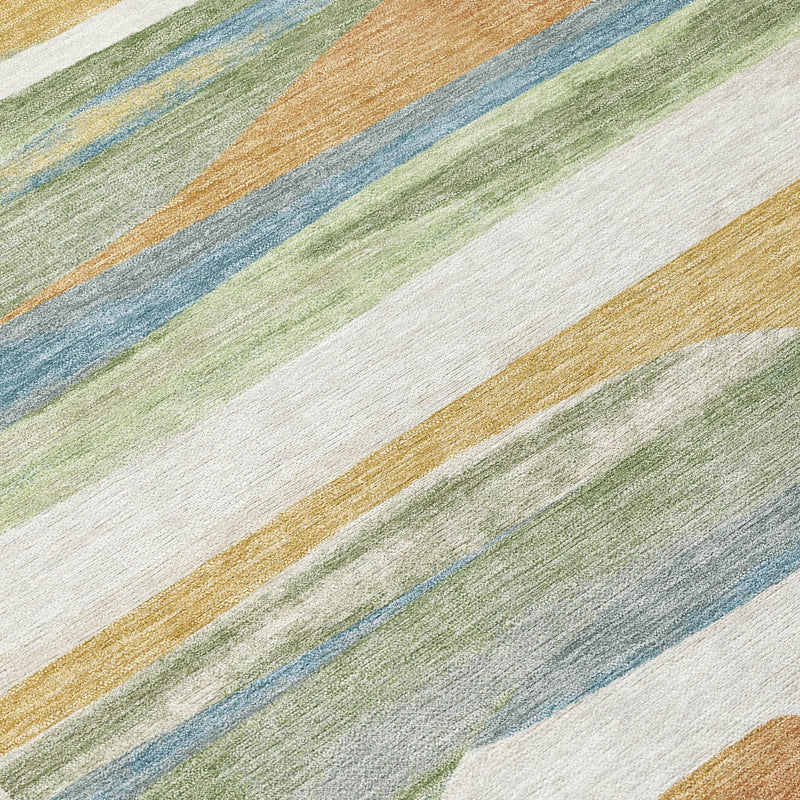 9' X 12' Ivory And Blue Abstract Washable Indoor Outdoor Area Rug Homeroots Outdoor
