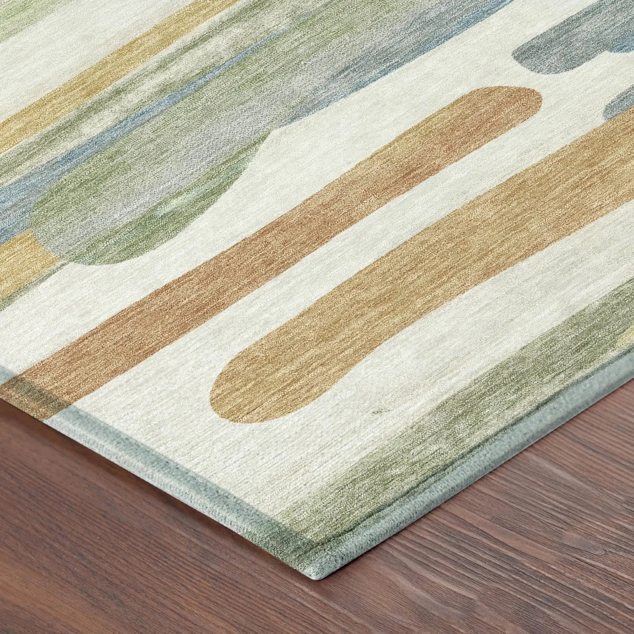 9' X 12' Ivory And Blue Abstract Washable Indoor Outdoor Area Rug Homeroots Outdoor