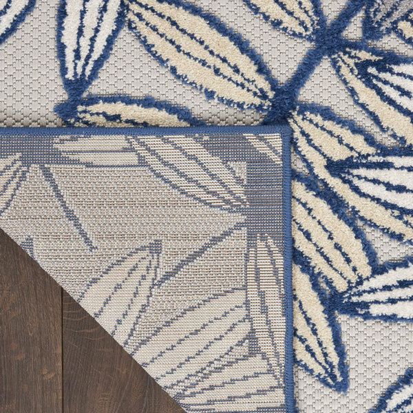 9' X 12' Ivory And Blue Indoor Outdoor Area Rug - GreatEagleInc