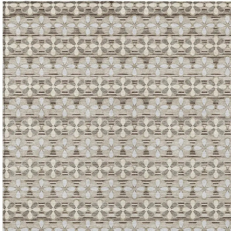 9' X 12' Ivory And Blue Striped Washable Indoor Outdoor Area Rug Homeroots Outdoor
