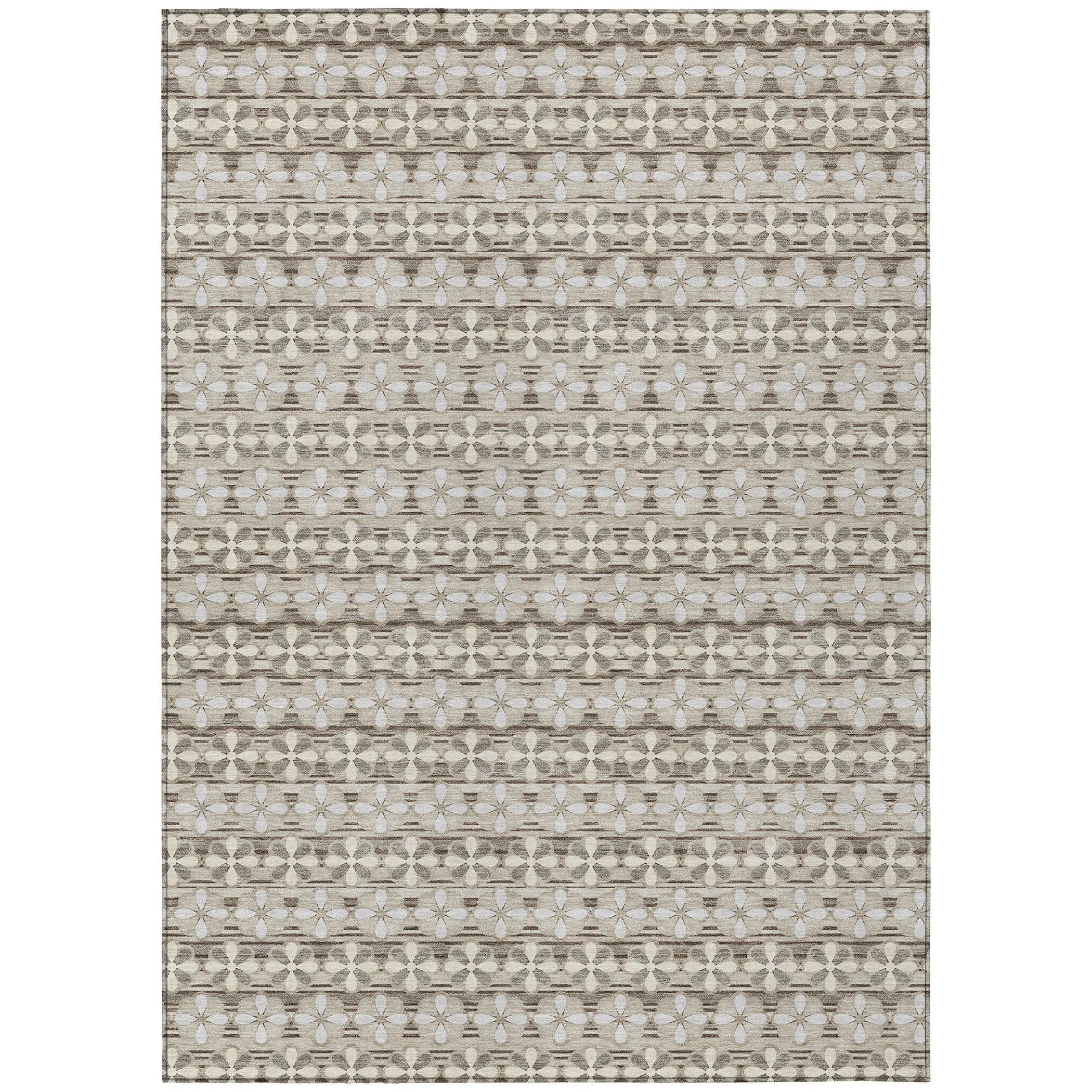 9' X 12' Ivory And Blue Striped Washable Indoor Outdoor Area Rug Homeroots Outdoor