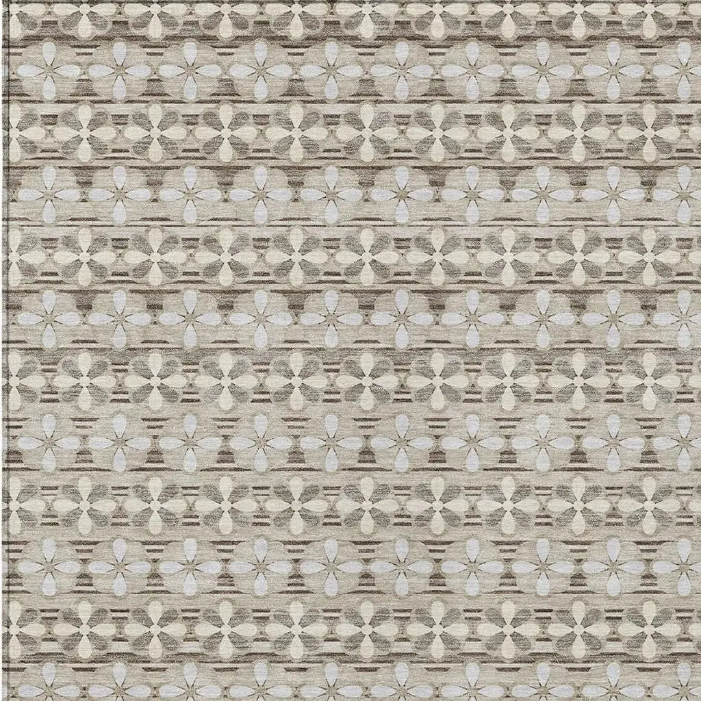 9' X 12' Ivory And Blue Striped Washable Indoor Outdoor Area Rug Homeroots Outdoor