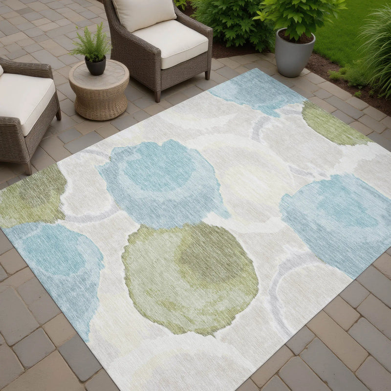 9' X 12' Ivory And Brown Abstract Washable Indoor Outdoor Area Rug Homeroots Outdoor
