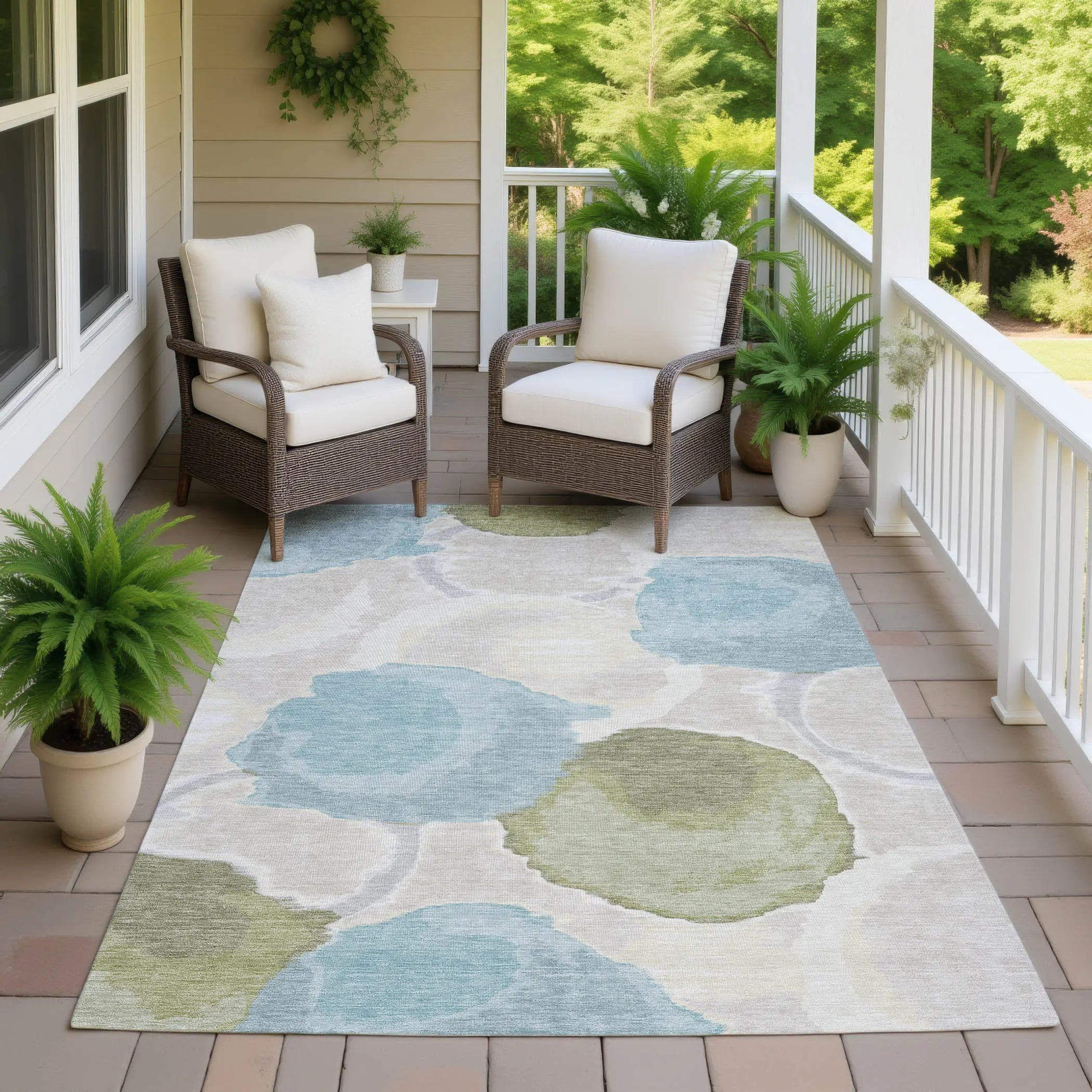 9' X 12' Ivory And Brown Abstract Washable Indoor Outdoor Area Rug Homeroots Outdoor