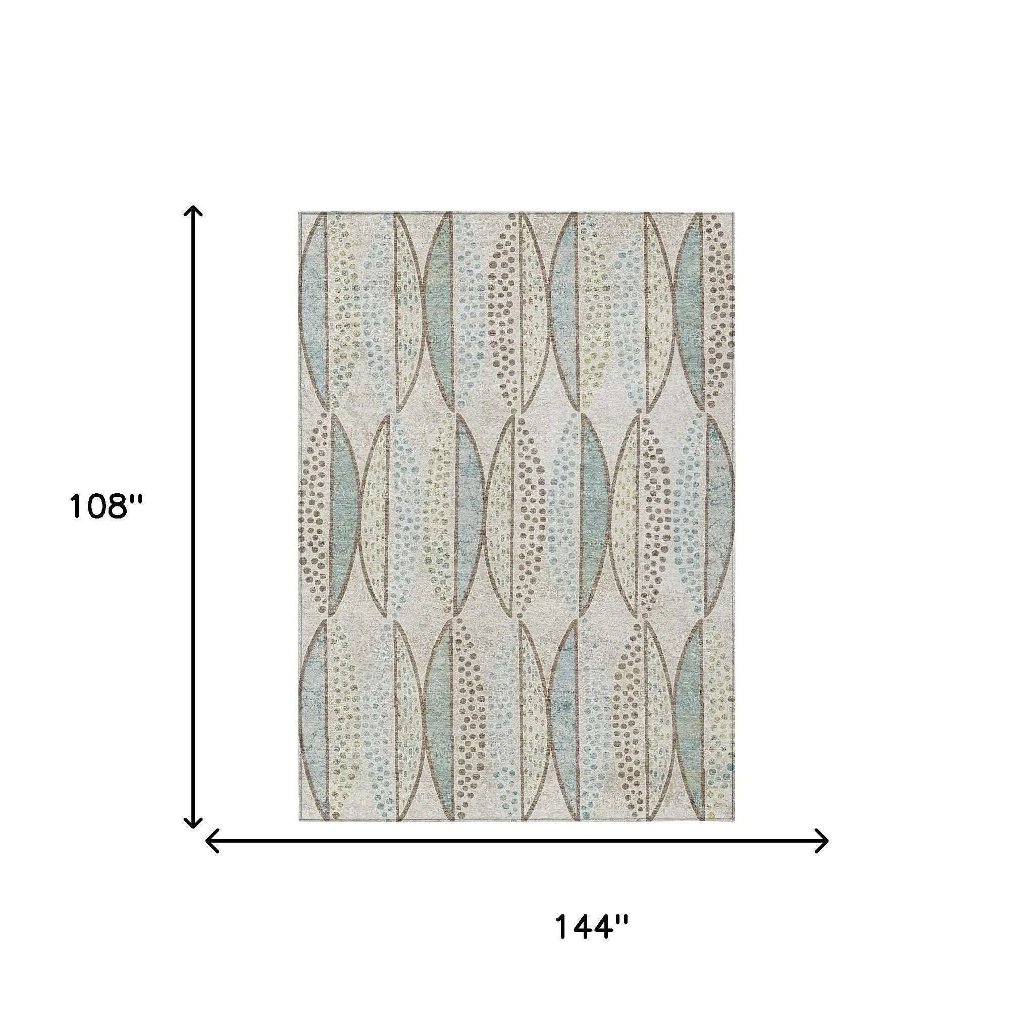 9' X 12' Ivory And Brown Geometric Washable Indoor Outdoor Area Rug Homeroots Outdoor