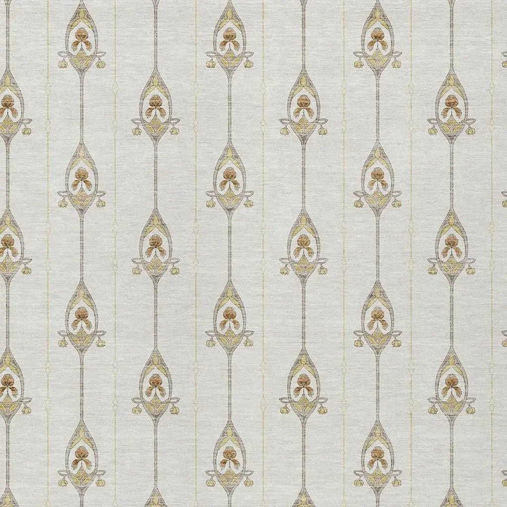 9' X 12' Ivory And Brown Geometric Washable Indoor Outdoor Area Rug Homeroots Outdoor
