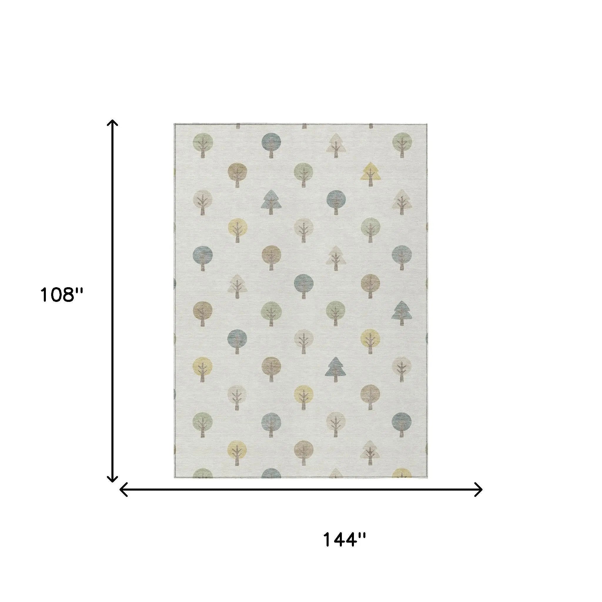 9' X 12' Ivory And Brown Geometric Washable Indoor Outdoor Area Rug Homeroots Outdoor