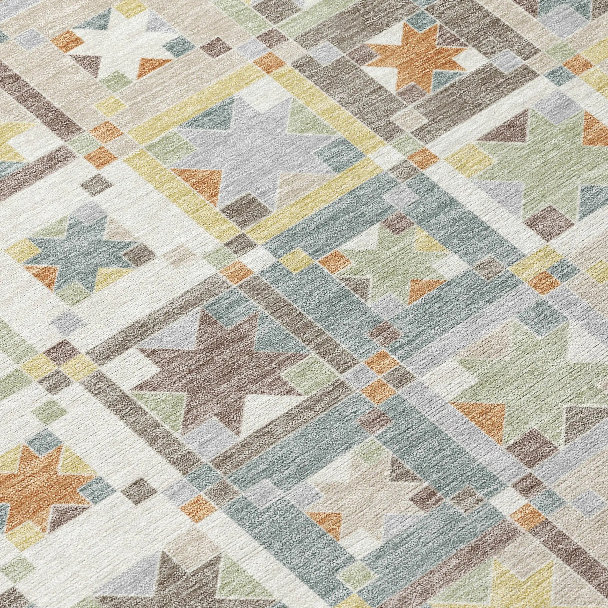 9' X 12' Ivory And Brown Patchwork Washable Indoor Outdoor Area Rug Homeroots Outdoor