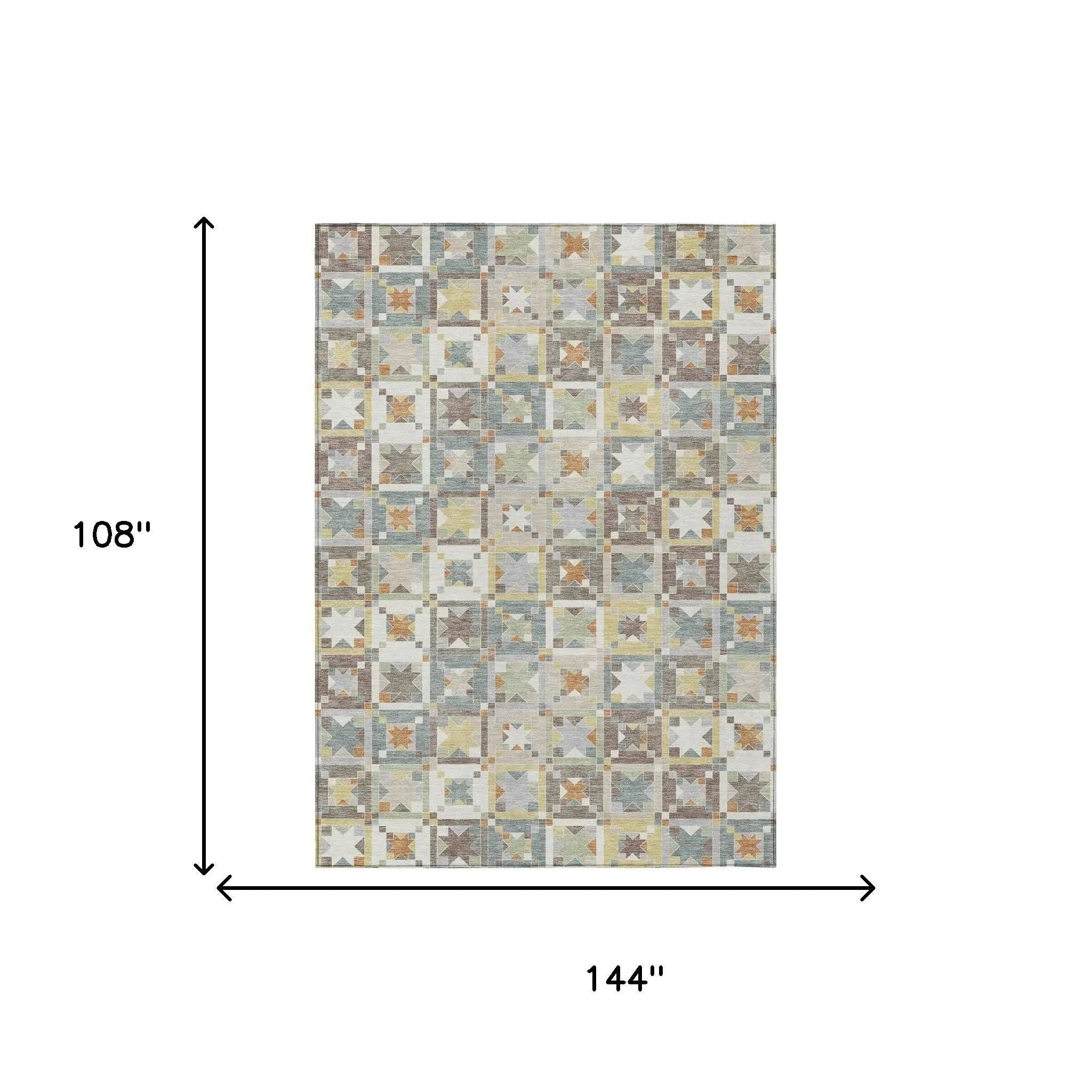 9' X 12' Ivory And Brown Patchwork Washable Indoor Outdoor Area Rug Homeroots Outdoor