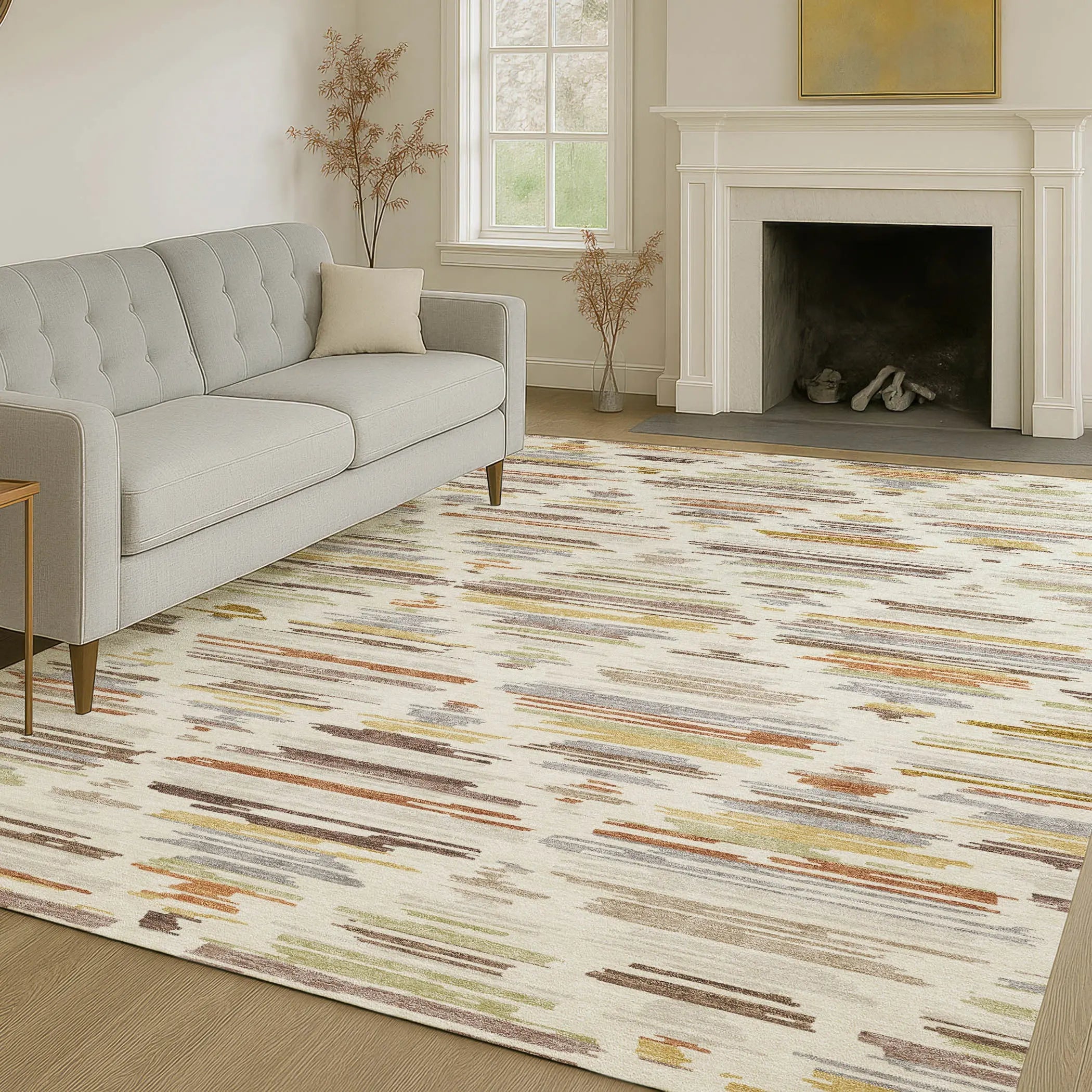 9' X 12' Ivory And Brown Southwestern Washable Indoor Outdoor Area Rug Homeroots Outdoor