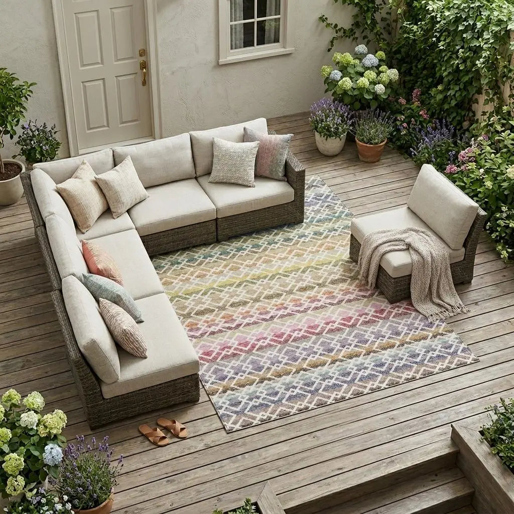 9' X 12' Ivory And Chocolate Striped Washable Indoor Outdoor Area Rug Homeroots Outdoor