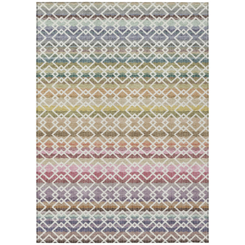 9' X 12' Ivory And Chocolate Striped Washable Indoor Outdoor Area Rug Homeroots Outdoor
