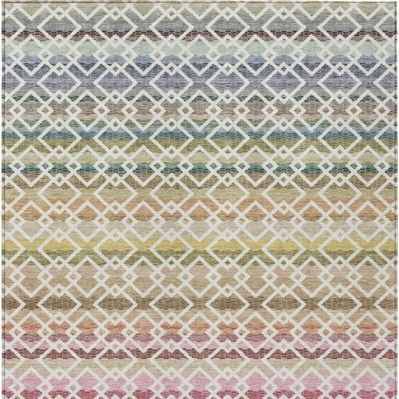 9' X 12' Ivory And Chocolate Striped Washable Indoor Outdoor Area Rug Homeroots Outdoor