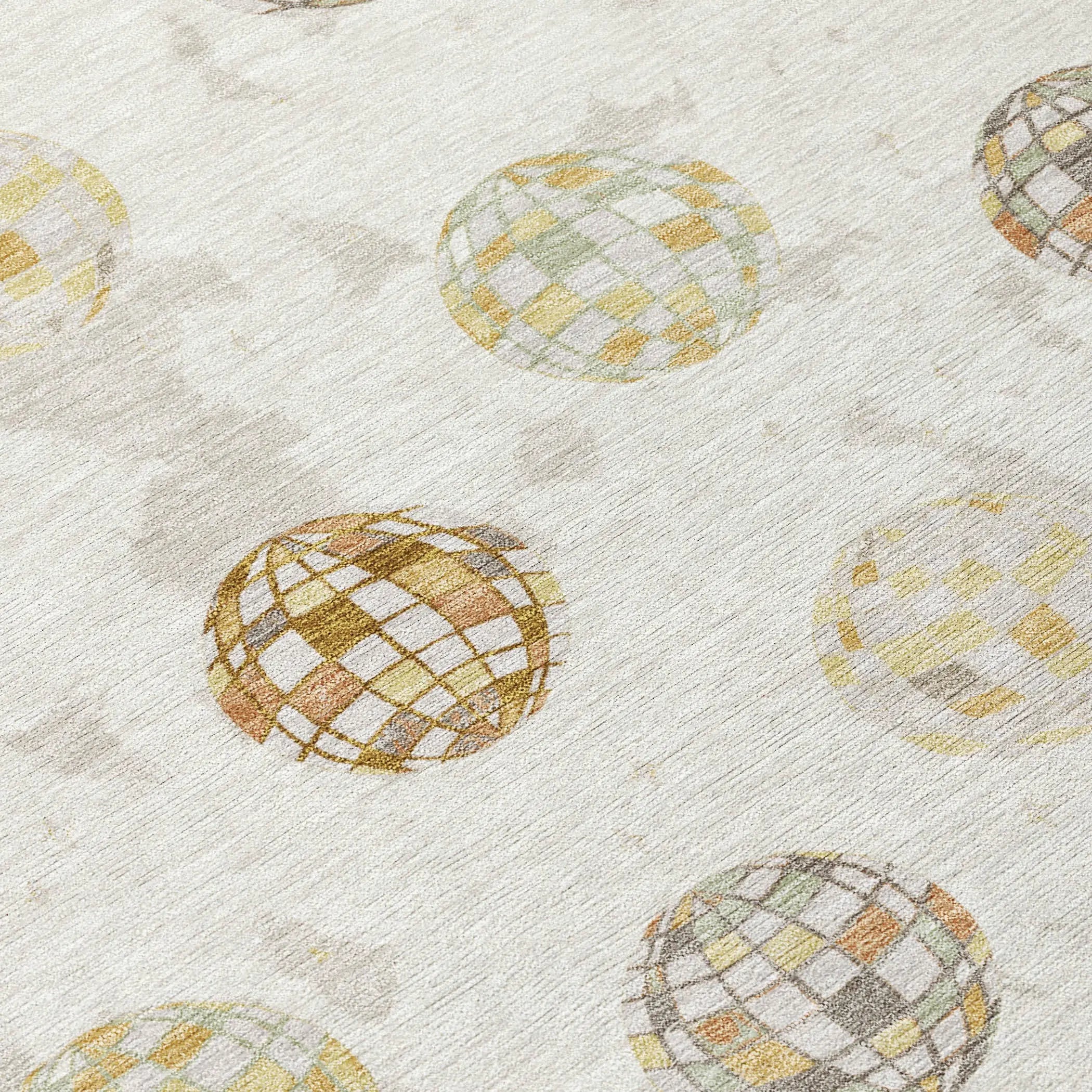 9' X 12' Ivory And Copper Geometric Washable Indoor Outdoor Area Rug Homeroots Outdoor
