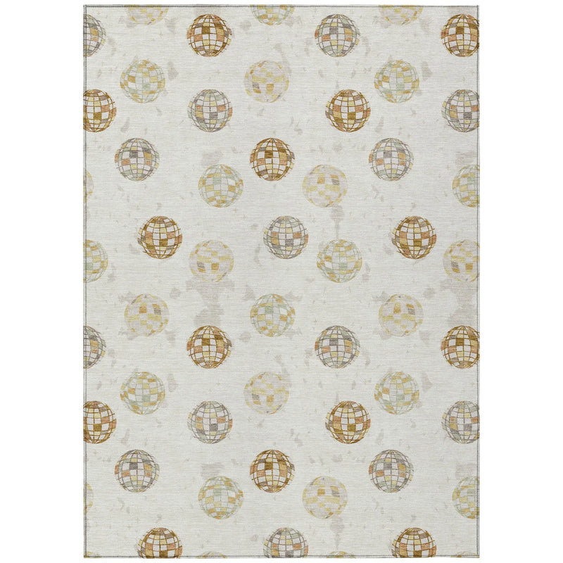9' X 12' Ivory And Copper Geometric Washable Indoor Outdoor Area Rug Homeroots Outdoor