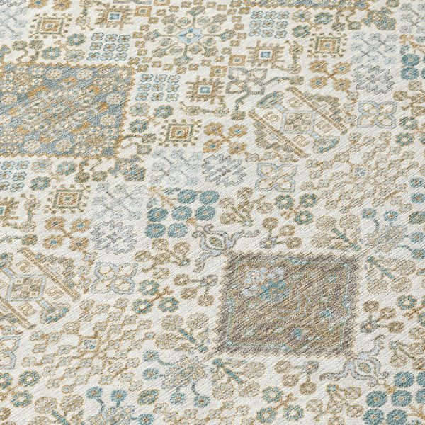 9' X 12' Ivory And Copper Geometric Washable Indoor Outdoor Area Rug Homeroots Outdoor
