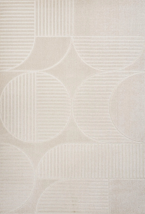 9' X 12' Ivory And Cream Striped Indoor Outdoor Area Rug Homeroots Outdoor
