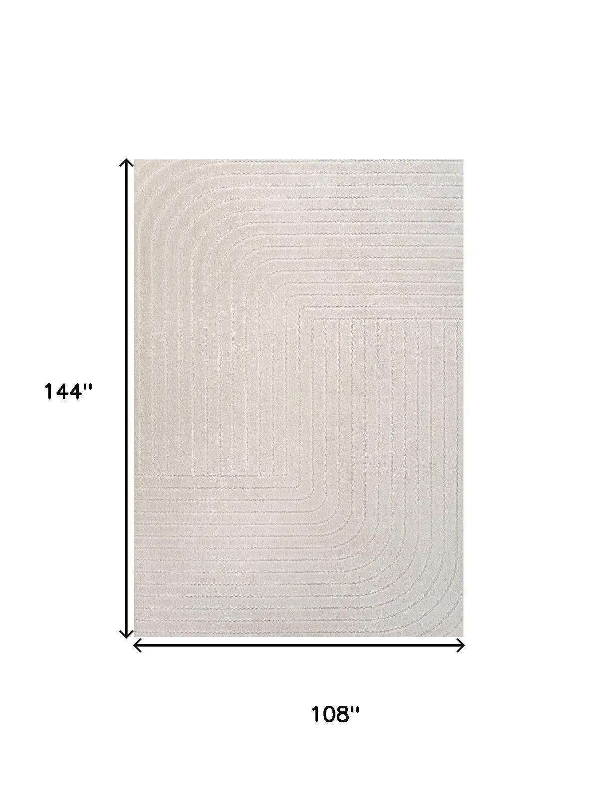 9' X 12' Ivory And Cream Striped Indoor Outdoor Area Rug Homeroots Outdoor