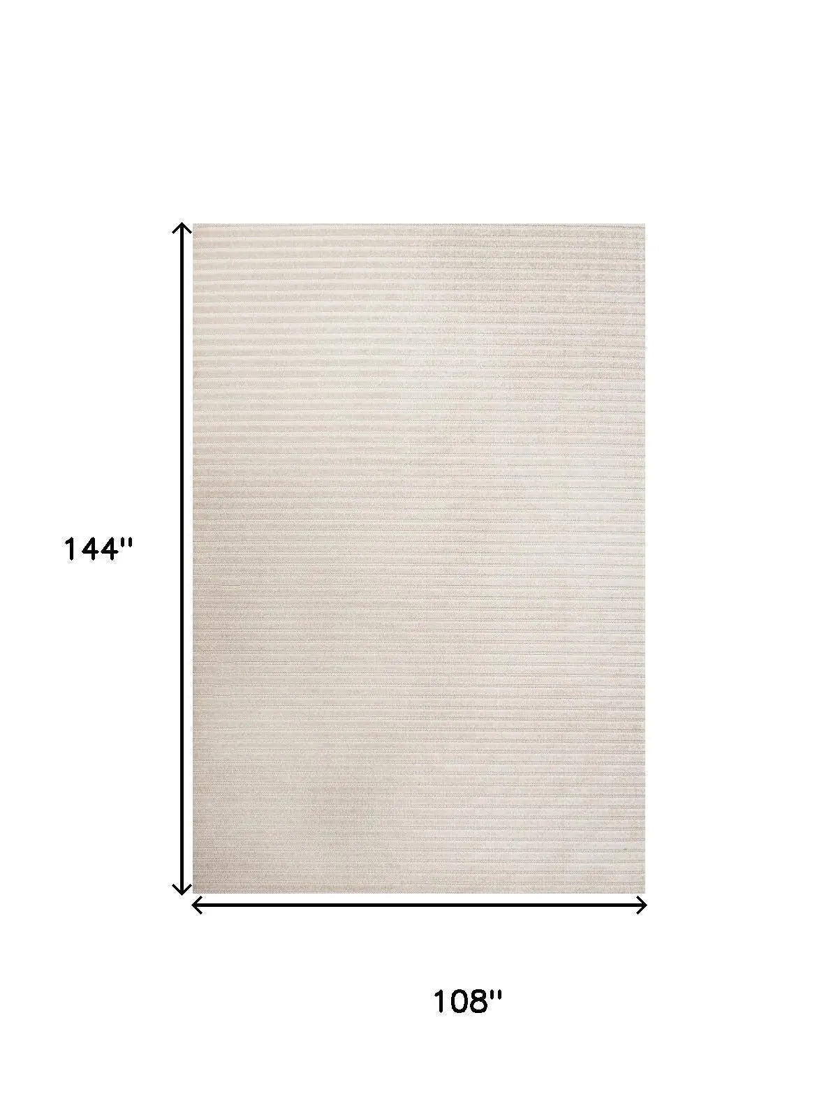 9' X 12' Ivory And Cream Striped Indoor Outdoor Area Rug Homeroots Outdoor