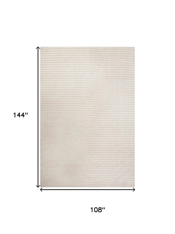 9' X 12' Ivory And Cream Striped Indoor Outdoor Area Rug Homeroots Outdoor