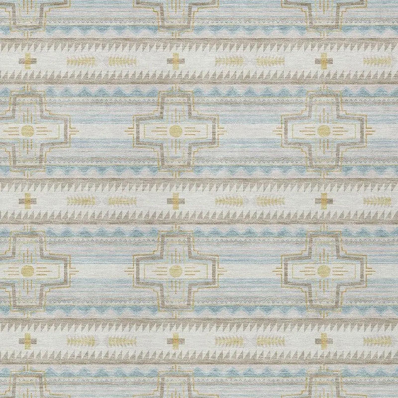 9' X 12' Ivory And Cream Tribal Washable Indoor Outdoor Area Rug Homeroots Outdoor