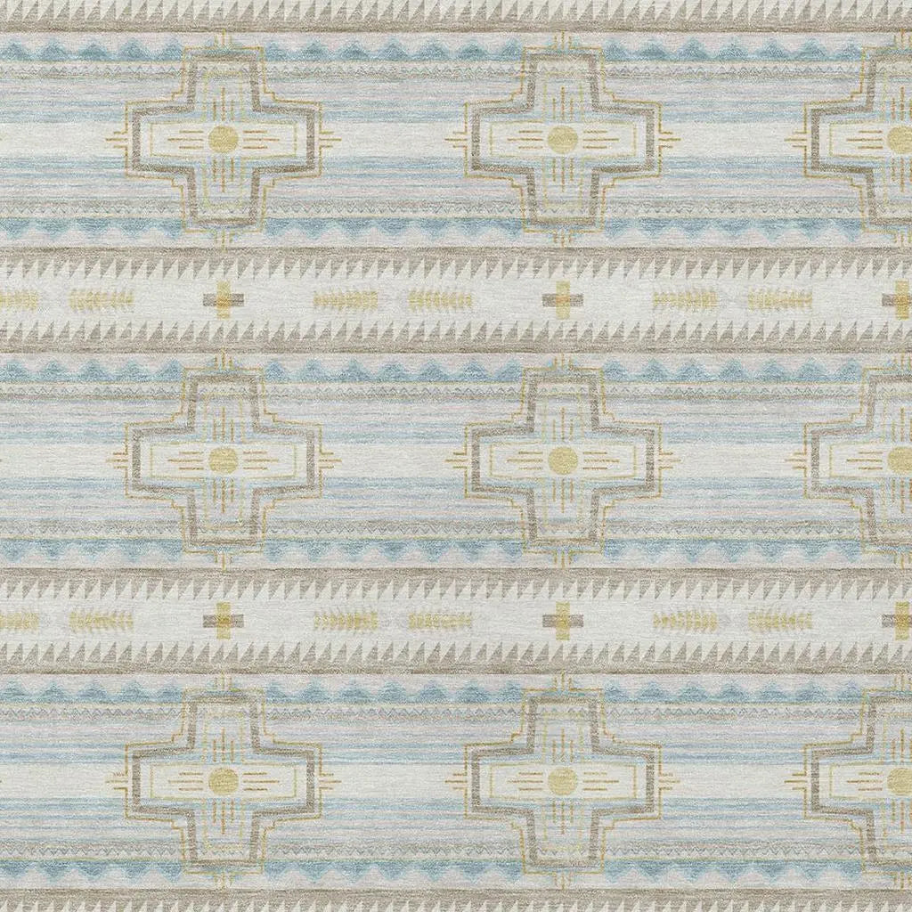 9' X 12' Ivory And Cream Tribal Washable Indoor Outdoor Area Rug Homeroots Outdoor