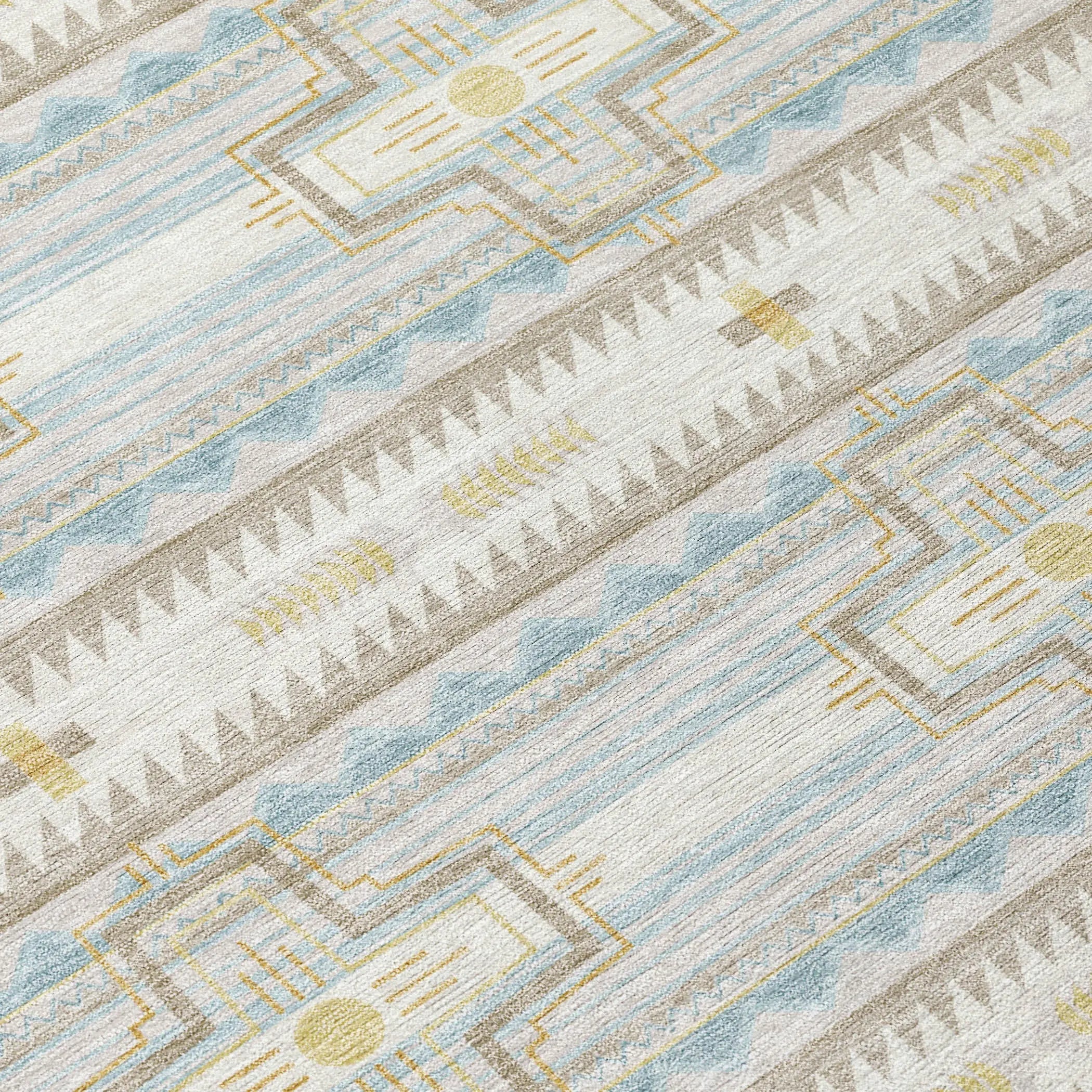 9' X 12' Ivory And Cream Tribal Washable Indoor Outdoor Area Rug Homeroots Outdoor