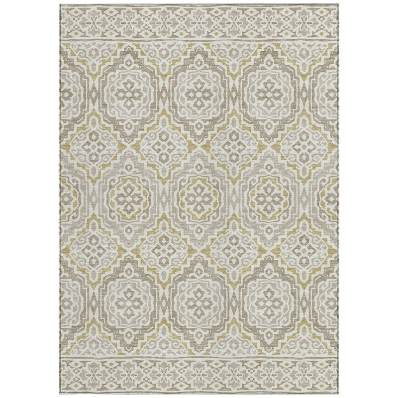 9' X 12' Ivory And Denim Blue Tribal Washable Indoor Outdoor Area Rug Homeroots Outdoor