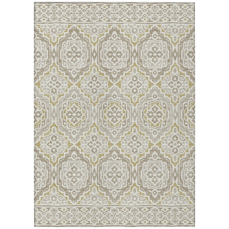 9' X 12' Ivory And Denim Blue Tribal Washable Indoor Outdoor Area Rug Homeroots Outdoor