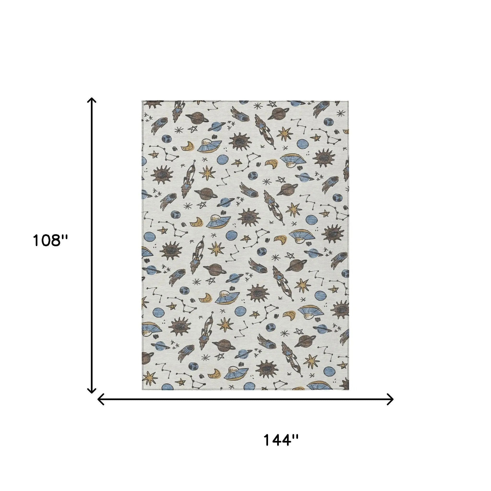 9' X 12' Ivory And Gold Animal Print Washable Indoor Outdoor Area Rug Homeroots Outdoor