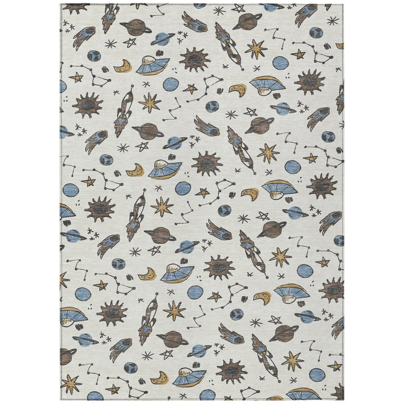 9' X 12' Ivory And Gold Animal Print Washable Indoor Outdoor Area Rug Homeroots Outdoor