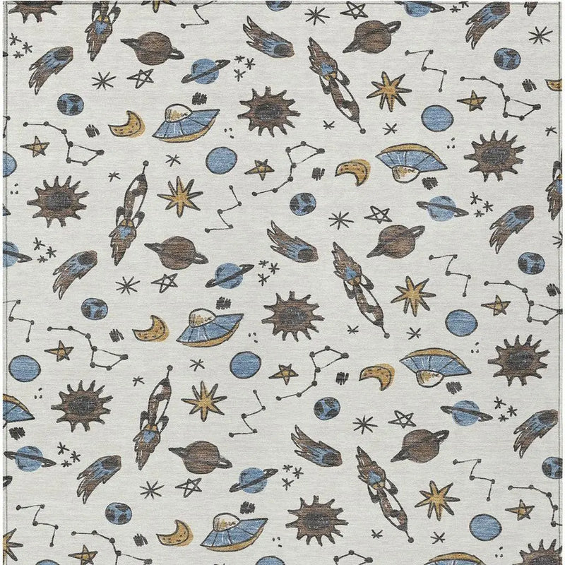 9' X 12' Ivory And Gold Animal Print Washable Indoor Outdoor Area Rug Homeroots Outdoor