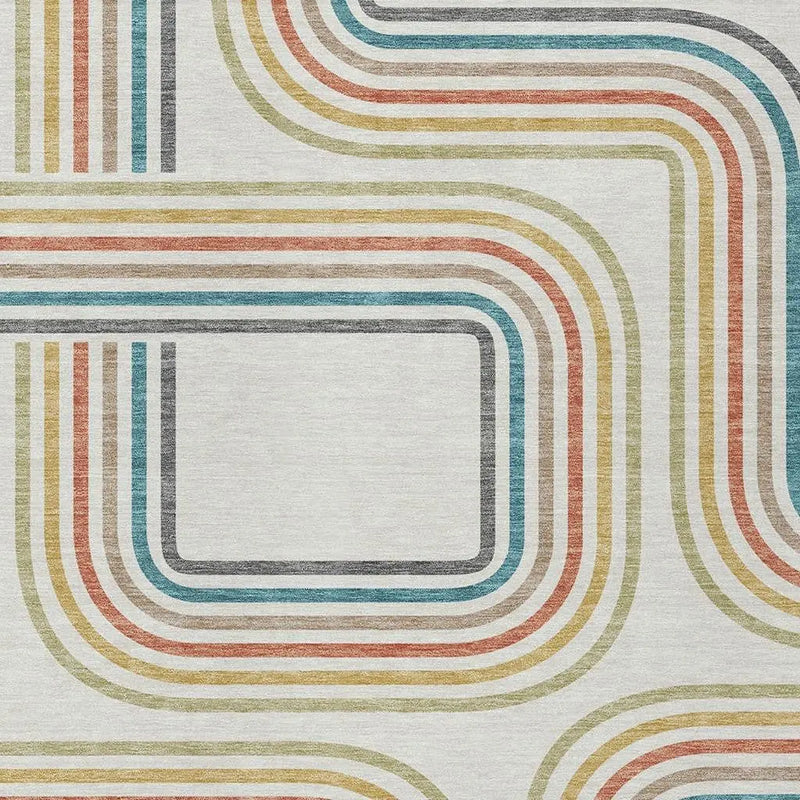 9' X 12' Ivory And Gold Geometric Washable Indoor Outdoor Area Rug Homeroots Outdoor