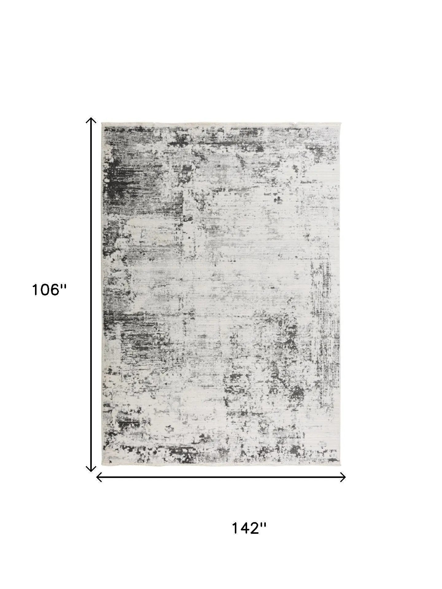 9' X 12' Ivory And Gray Abstract Area Rug Homeroots Home Decor