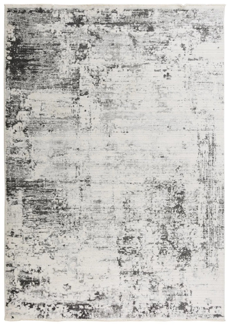 9' X 12' Ivory And Gray Abstract Area Rug Homeroots Home Decor