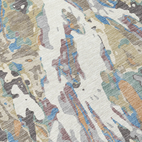 9' X 12' Ivory And Gray Abstract Washable Indoor Outdoor Area Rug Homeroots Outdoor