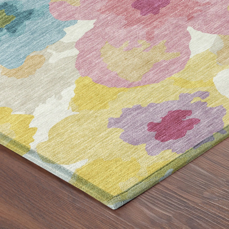 9' X 12' Ivory And Gray Floral Washable Indoor Outdoor Area Rug Homeroots Outdoor