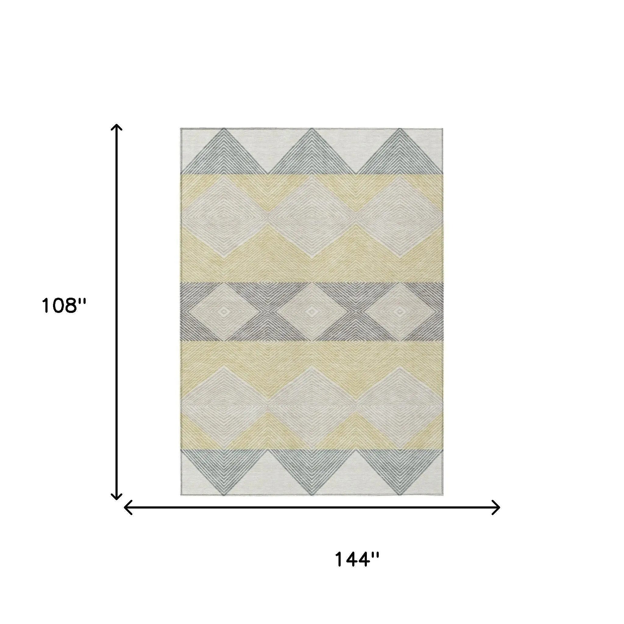 9' X 12' Ivory And Gray Geometric Washable Indoor Outdoor Area Rug Homeroots Outdoor