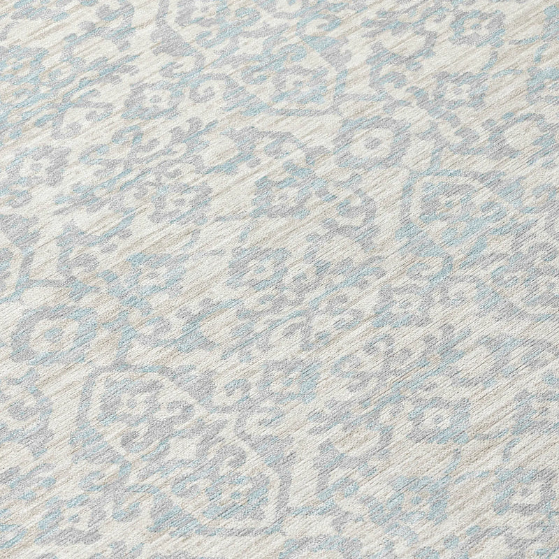 9' X 12' Ivory And Gray Oriental Washable Indoor Outdoor Area Rug Homeroots Outdoor