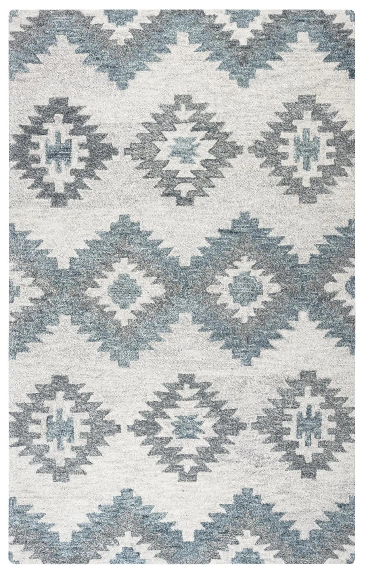 9' X 12' Ivory And Gray Wool Southwestern Hand Tufted Area Rug Homeroots Home Decor