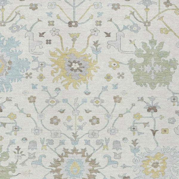 9' X 12' Ivory And Green Faux Bois Washable Indoor Outdoor Area Rug Homeroots Outdoor