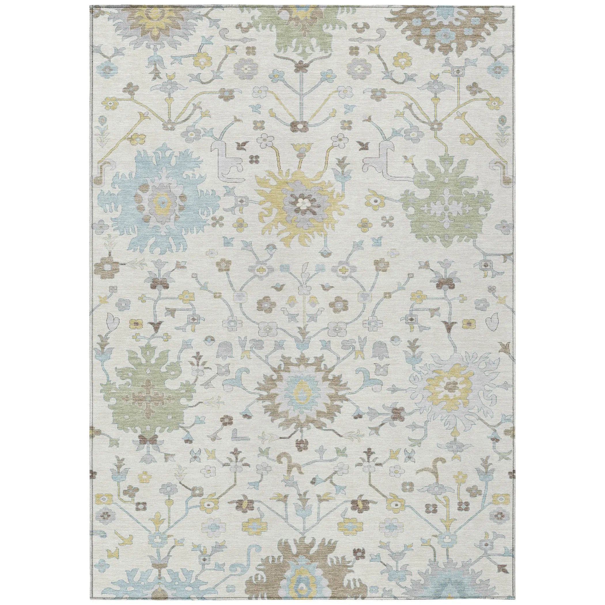 9' X 12' Ivory And Green Faux Bois Washable Indoor Outdoor Area Rug Homeroots Outdoor